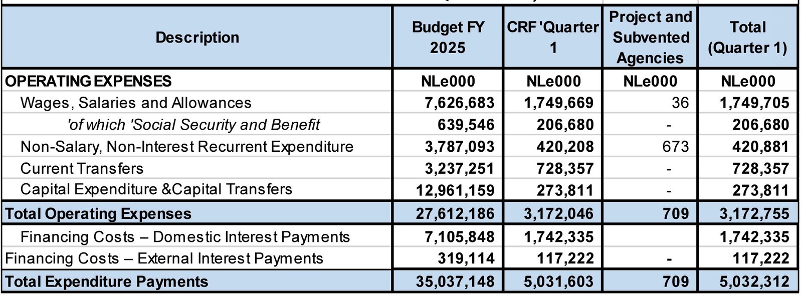 Economy Returns NLe1.33bn Deficit in First Qtr